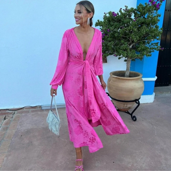 Zara Jacquard wrap Dress - Picture 4 of 12